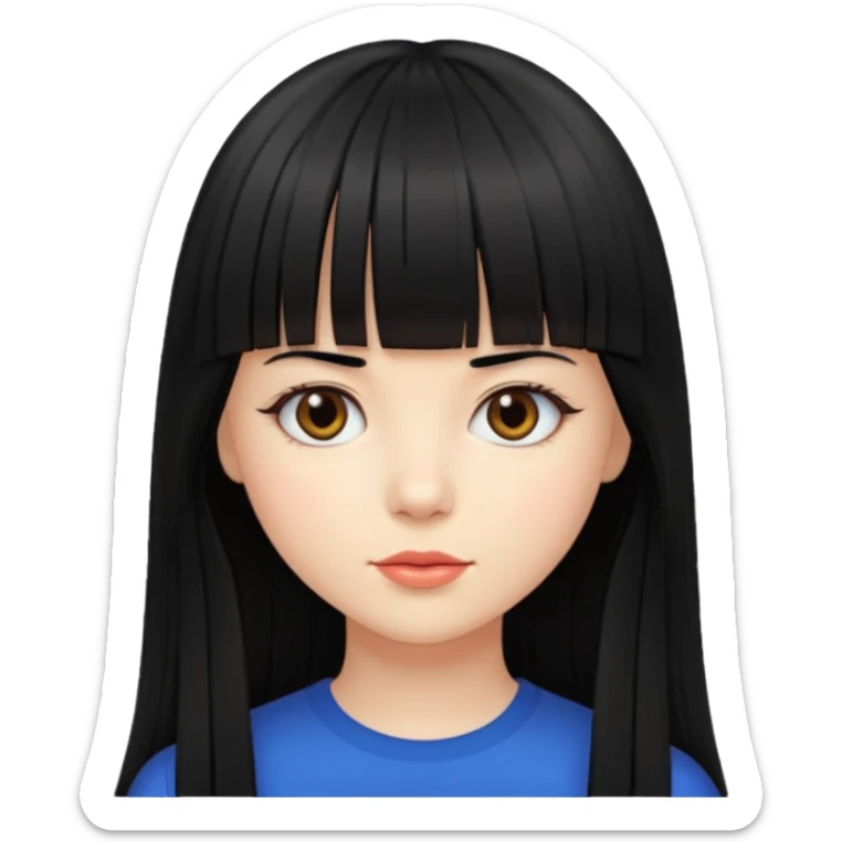 lecture girl with straight bangs fringe long black color hair 
lecture... lecture... sticker