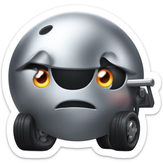 Metal cute black eyes Kirby ball driving on 4 car wheels sticker