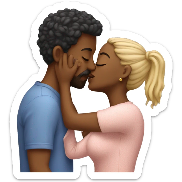 Couple kissing sticker