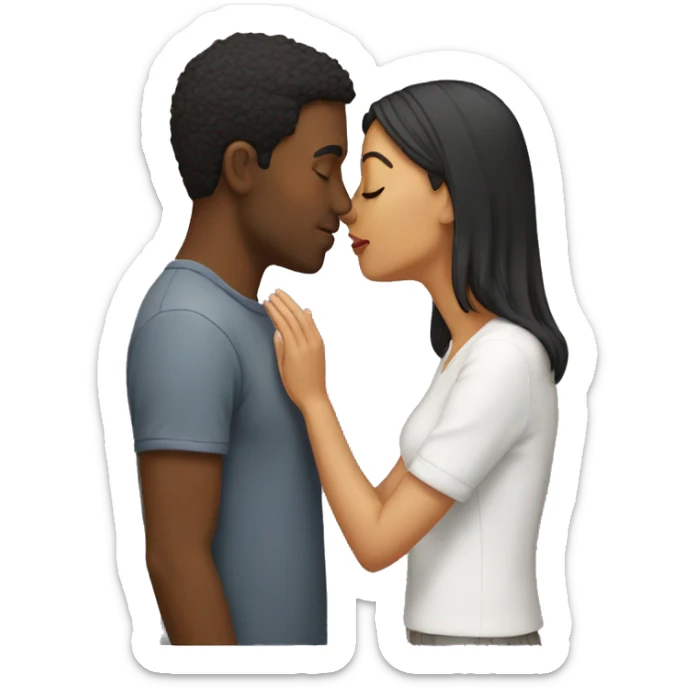 couple kissing sticker