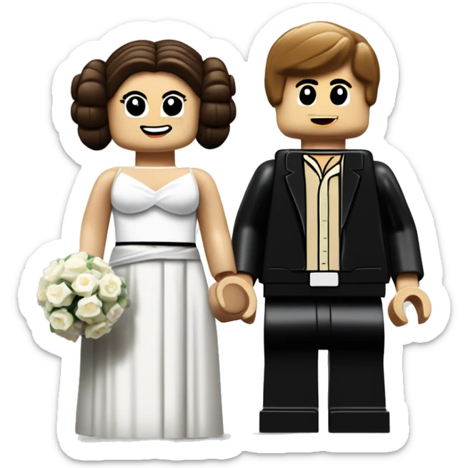 Lego Princess Leia and Anakin  Skywalker get married then have kids together.  sticker
