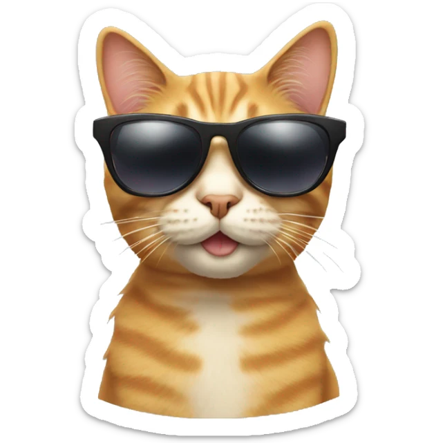 Cat with sunglasses sticker
