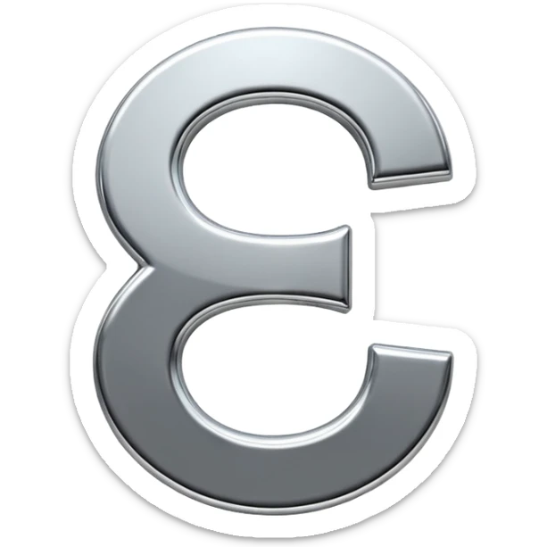 A double dollar sign emoji made of polished silver chrome, smooth metallic surface, glossy reflections, luxury swag vibe, minimal iOS emoji style, centered on white background sticker