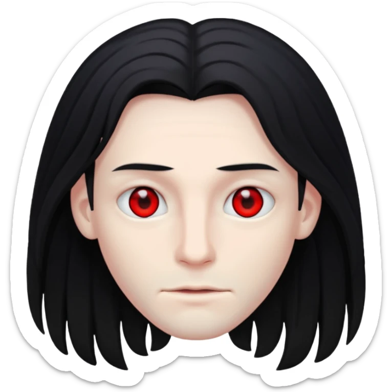 Мужчина с черными длинными волосами, и красными глазами  sticker