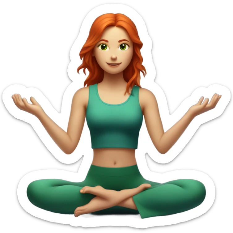 A red-haired girl with green eyes who loves magic, magic, meditation, yoga sticker