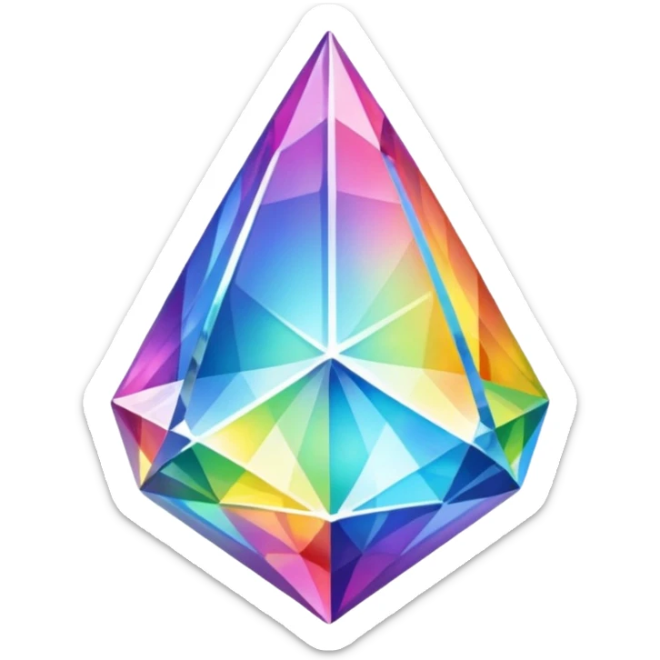 power crystal rainbow sticker