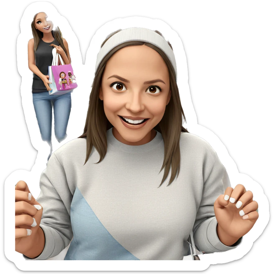 happy girls shopping together sticker