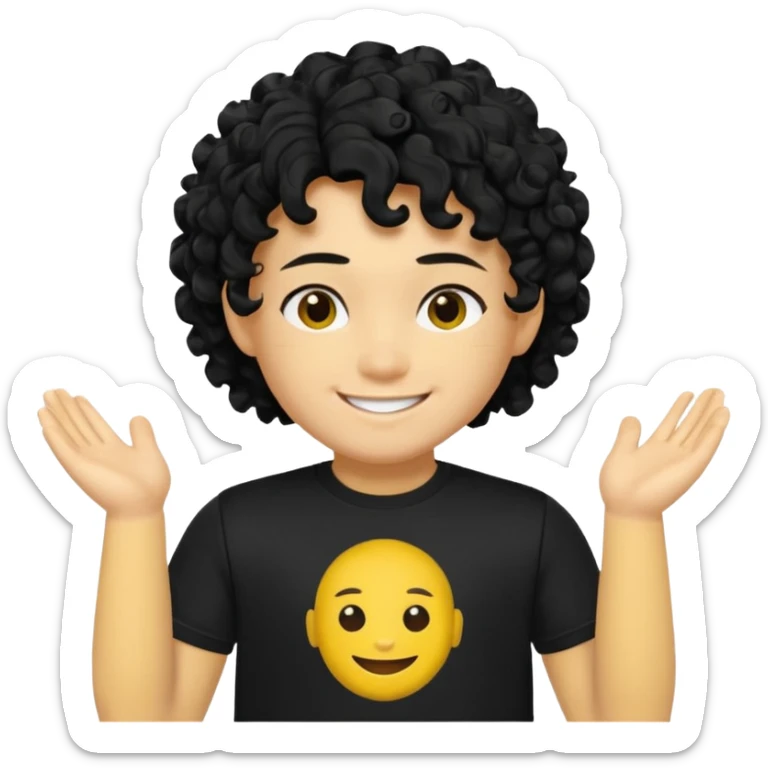 his skin is yellow he has curly hair he is from roblox his name is Shedletsky sticker