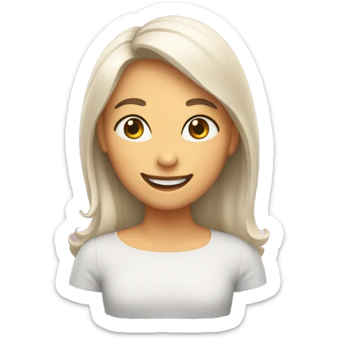 happy woman heart sticker