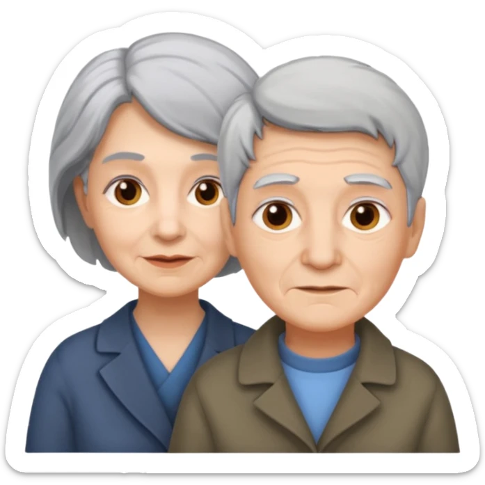 lo mismo que estas haciendo solo coloca alado de la abuela un hombre joven  sticker