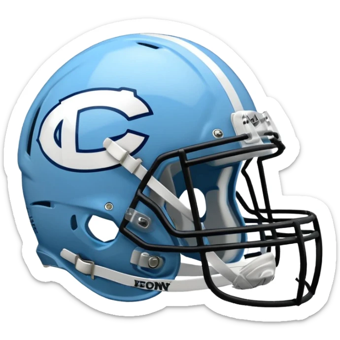 College football player helmet in  Carolina Blue color  sticker