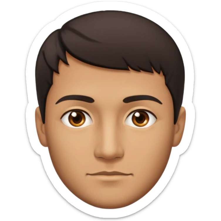 a man with two faces, half of the face looking right, half of the other part looking left sticker