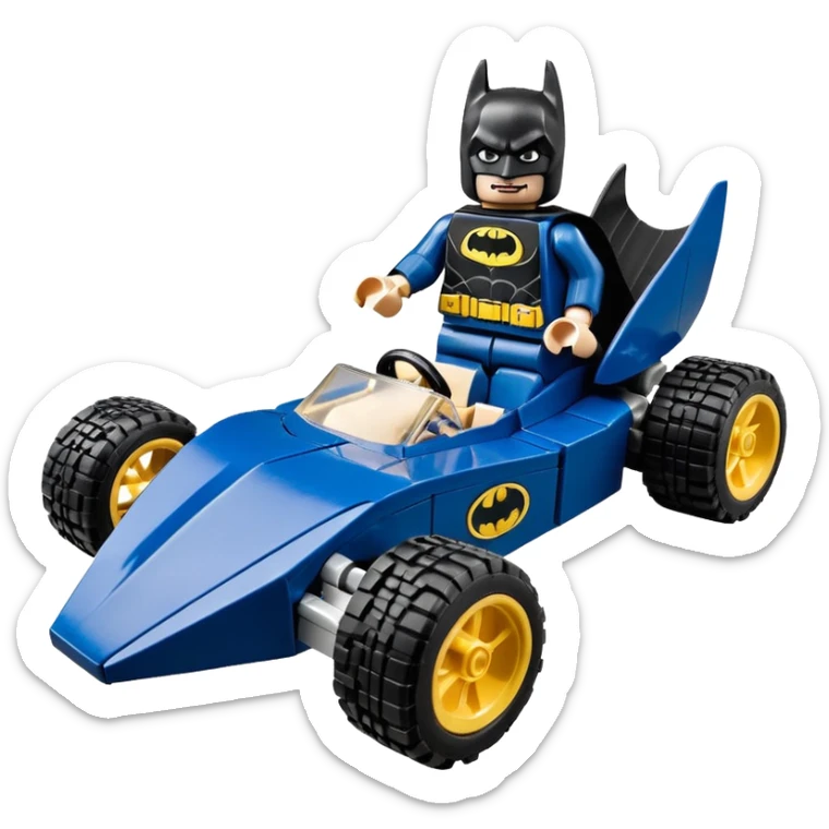 full size real-appearance road racing sexy muscular Batman’s masculine midnight-colored tight outfit 1970’s style dark knight stealthy accurate sporty safe plush deluxe Lego off-road pursuit drifting car lexus (black hair,reclining and relaxed torso and shoulders back against seat) rallycross kart  sticker