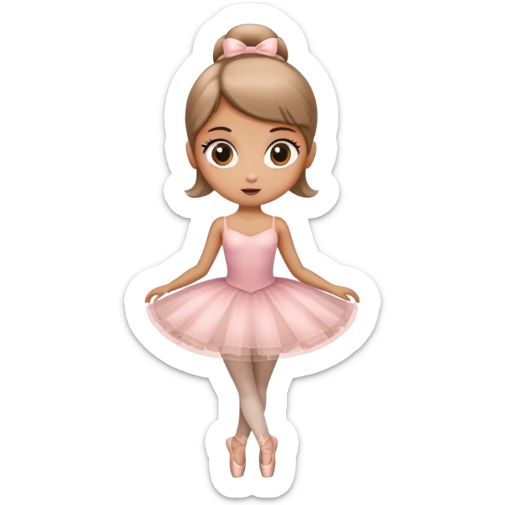 A coffee with big eyes and ballerina dress and body  sticker