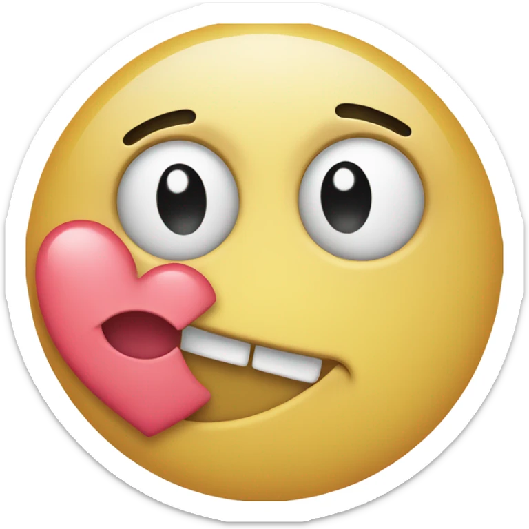 Emoji with heart eyes and Laughing one hand over the mouth sticker