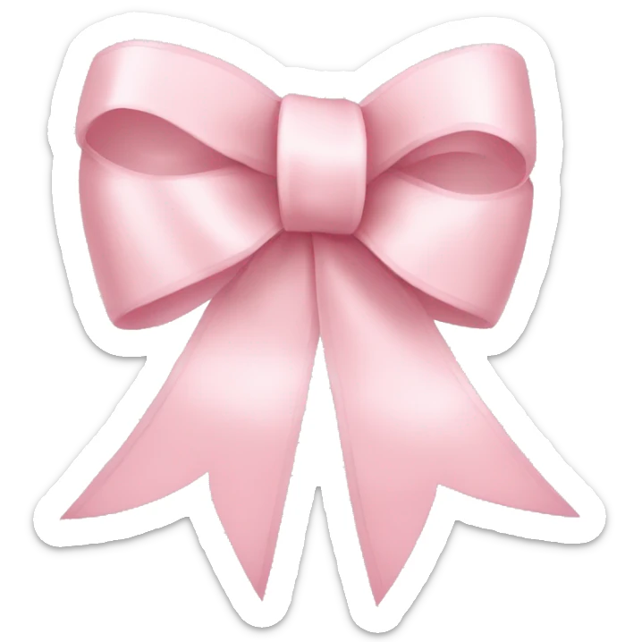 light pink ribbon bow sticker