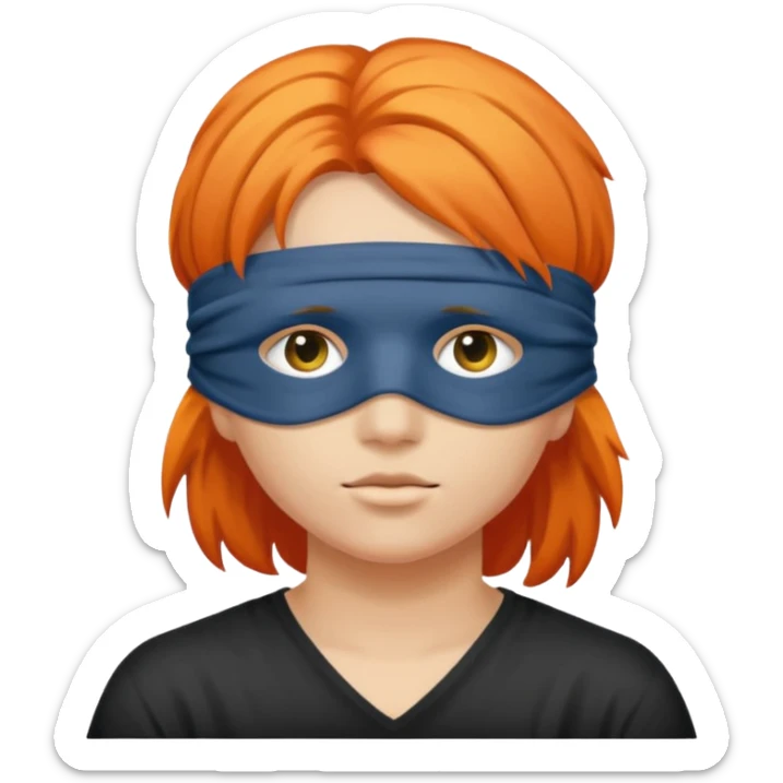 Blindfold person with different colors of hair. No trusting games with people blindfolded behind steering wheel sticker