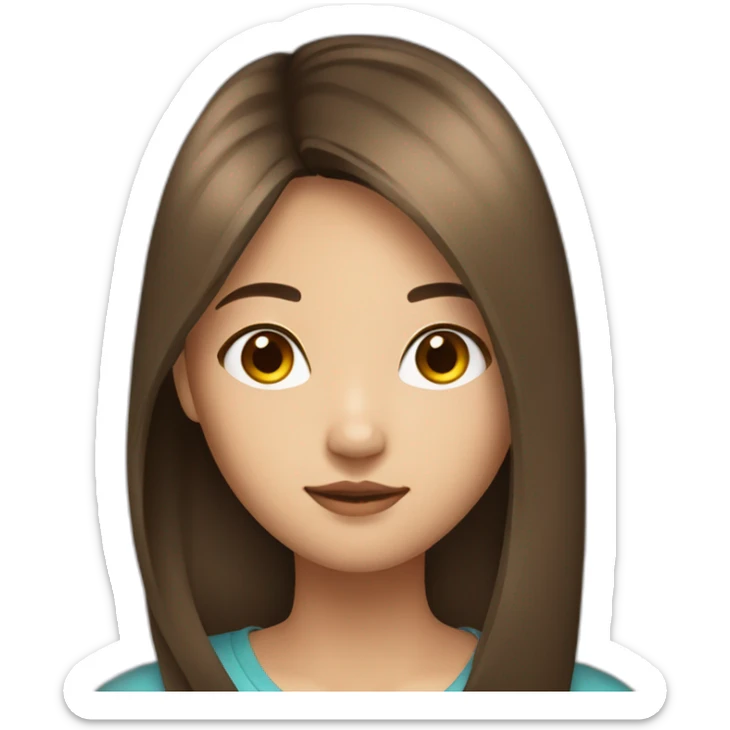 23 years old beautiful asian woman with a long straight brown hair sticker