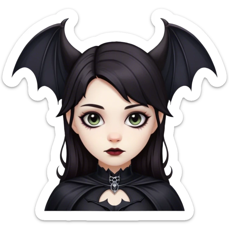 Edgy Cool Cute Gothic-Emo-Vampiric-Bat-Feline-Fakemon-Hybrid full body sticker