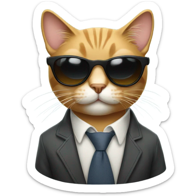 Cat with sunglasses sticker