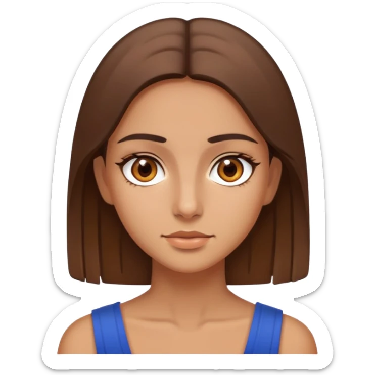 Italian Greek girl with brown eyes and straight brown hair  sticker