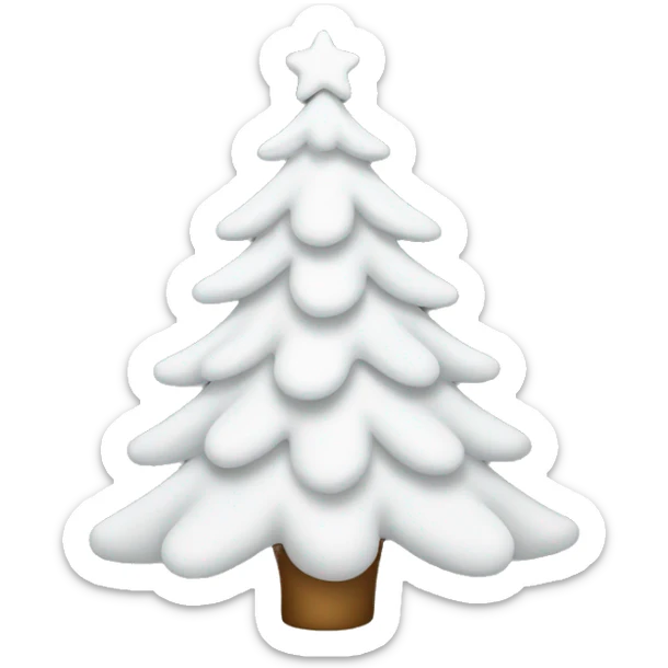White Christmas tree sticker