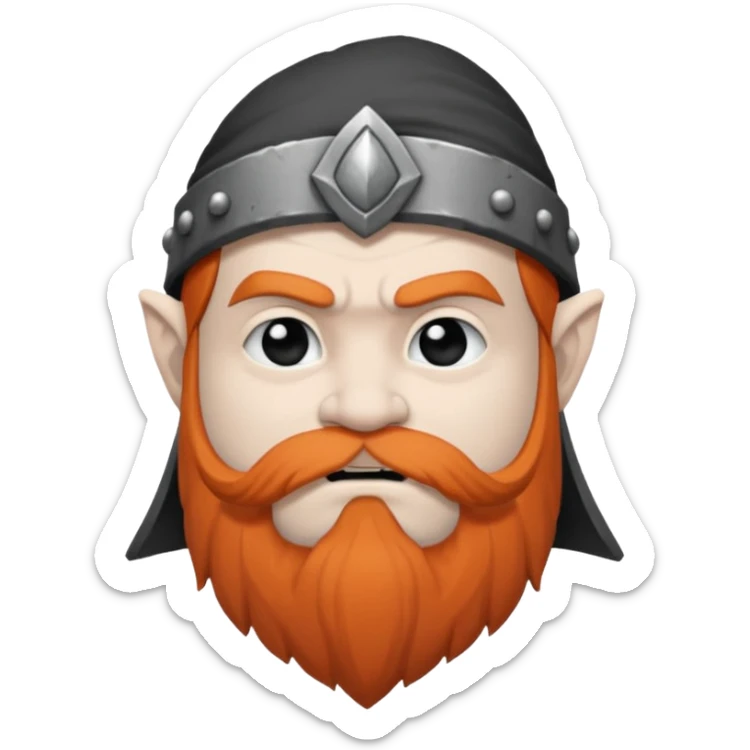 Enano dnd estilo (dibujo antiguo blanco y negro) (ESTILO DARK ANIME Y QUE SE NOTE QUE ES UN ENANO) sticker