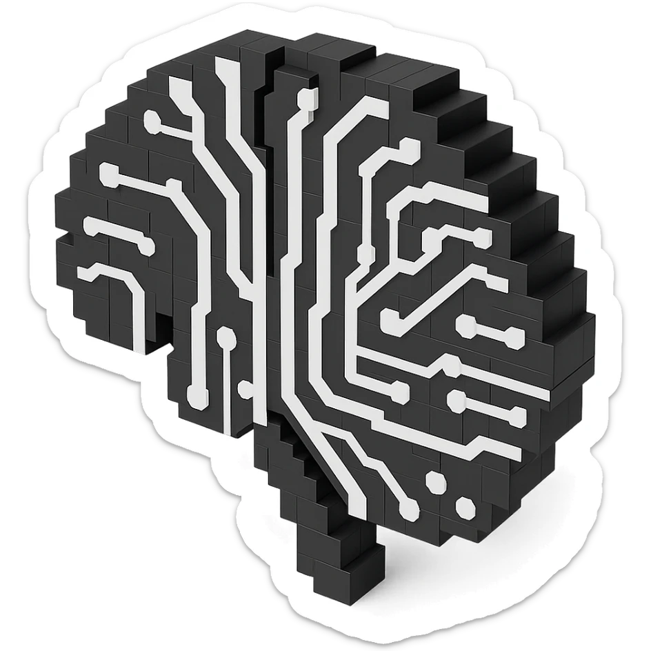 Make it voxel and bnw sticker