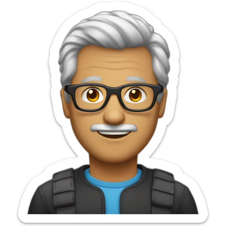 Un homme de 50 ans, avec des lunettes et les cheveux noirs sticker