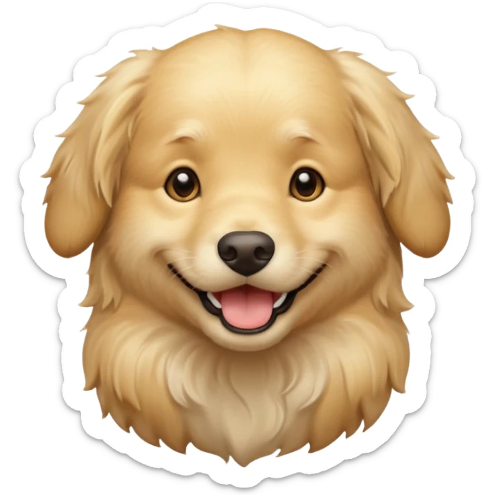 cream golden retriever sticker
