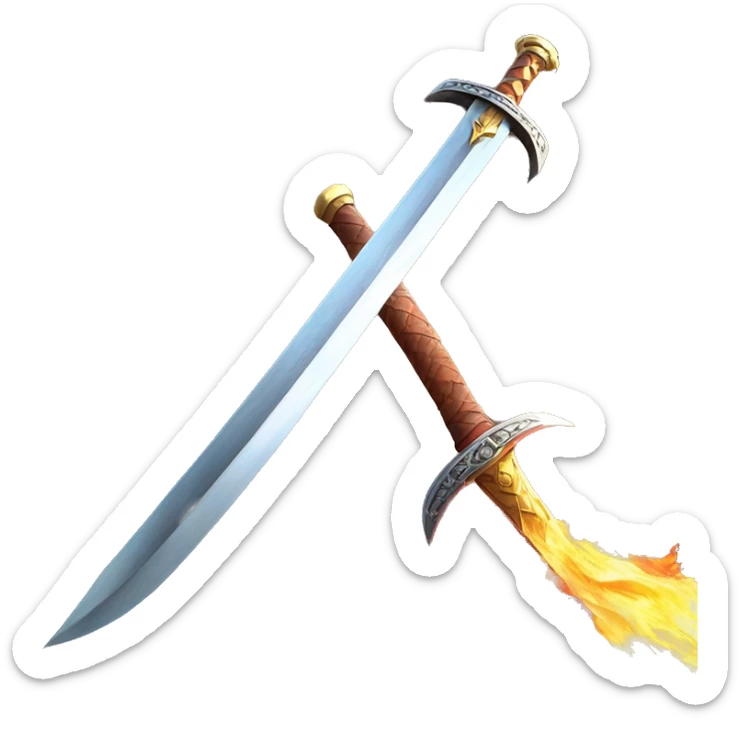 Sword of Fire , 4k quality, a lot of details & the sword itself is very shiny  sticker
