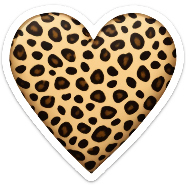 Leopard print heart sticker