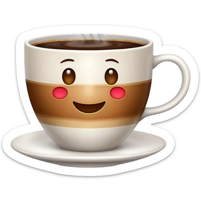 Cinematic Realistic Colombian Coffee Pop Culture Emoji, showcasing a steaming cup of rich, aromatic coffee that epitomizes Colombian culture rendered with detailed textures and warm, inviting lighting. sticker