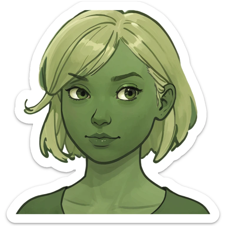 blonde girl being forced to go to the beach with little kids  sticker