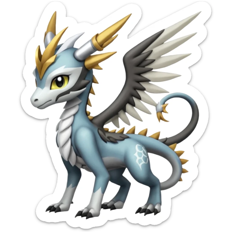 Meloetta-Wargreymon-Dutch-Angel-Dragon-Silvally-Kyurem-Trico-Pokémon-Digimon-Fakémon-fusion-hybrid-creature sticker
