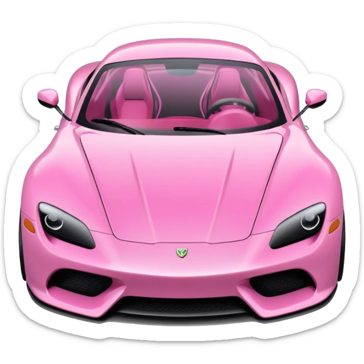  pink sleek and modern sports car with aerodynamic design, glossy finish, realistic reflections, dramatic lighting, isolated on transparent background sticker