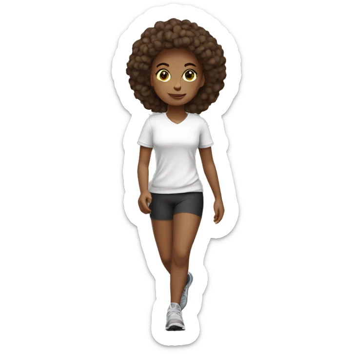 Girl taking a walk motivated in a sport outfit- white sticker