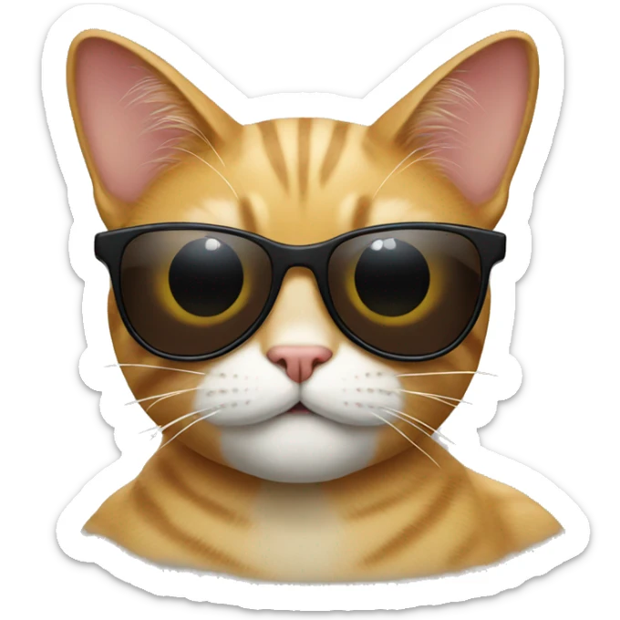 Cat with sunglasses sticker