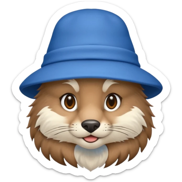 blue hat animal sticker