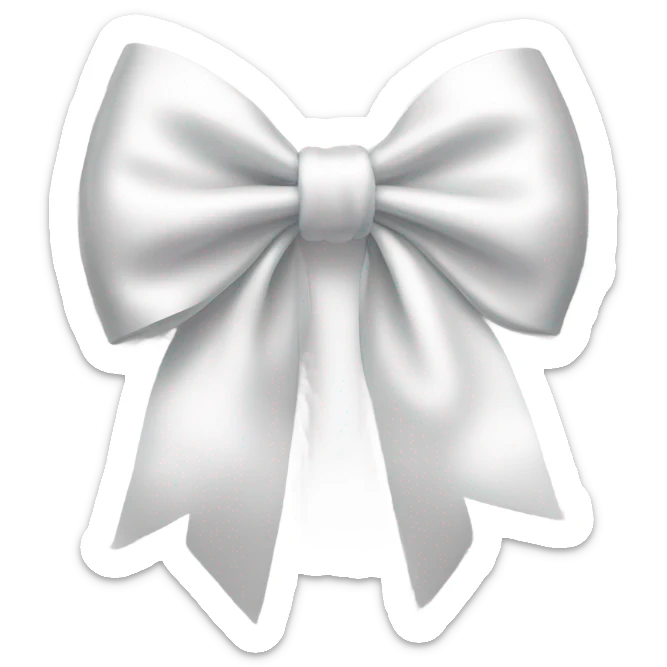 white satin bow sticker