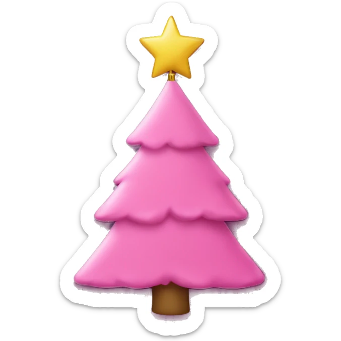 pink christmas tree  sticker