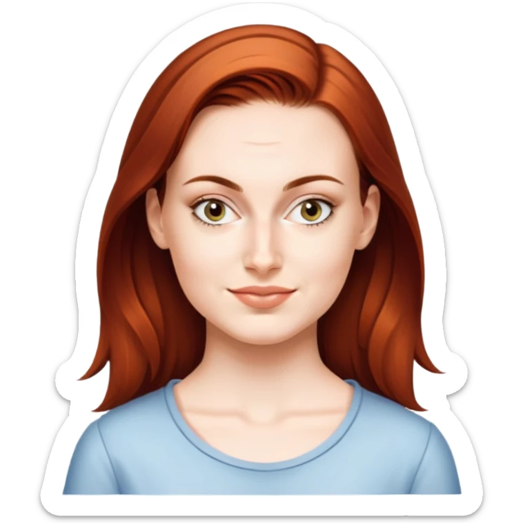 young girl with auburn hair  sticker