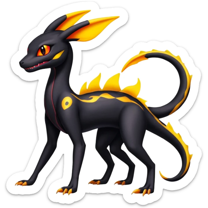 Salazzle-Salandit-Umbreon-Fakémon-hybrid-creature (full body) 4 legs sticker