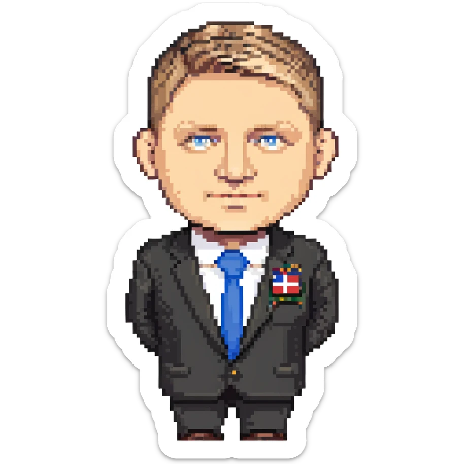 portrait of Robert Fico, Prime Minister of Slovakia sticker