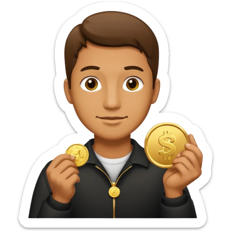 Just like the fourth one but with a coin in his hand instead of that weird shaped sticker