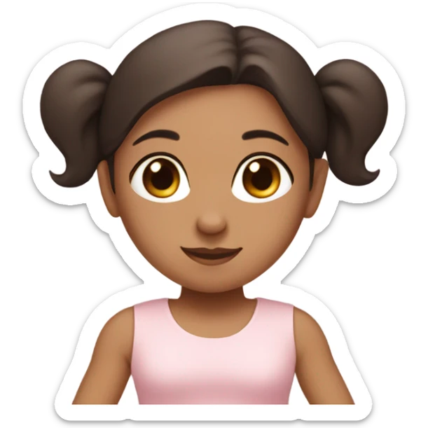 Si yoga girl light pink clothes n black and brown hair  sticker