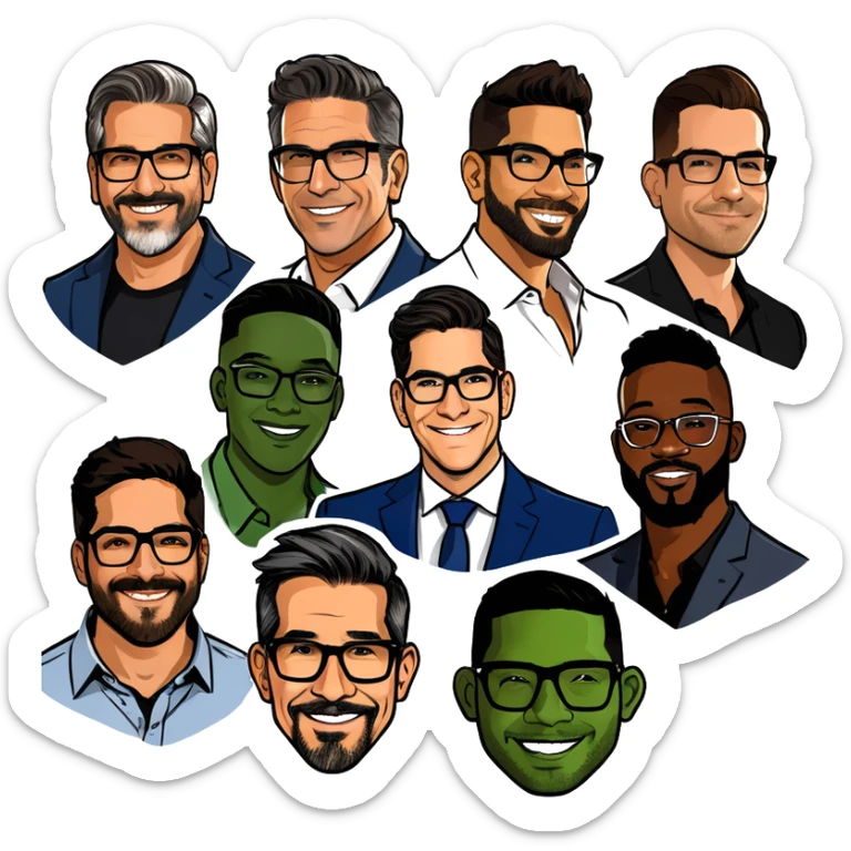Grant Cardone, Tai Lopez, Josh King Madrid, Alex Hormozi, Iman Gadzhi, Daniel G, Branden Condy, Patrick Bet-David, Dan Henry, Luke Belmar, Shelby Sapp, Leila Hormozi, Tefi Valenzuela, business, influencers, friends, rich millionaire success lifestyle, private jet , supercars, success, sales sticker