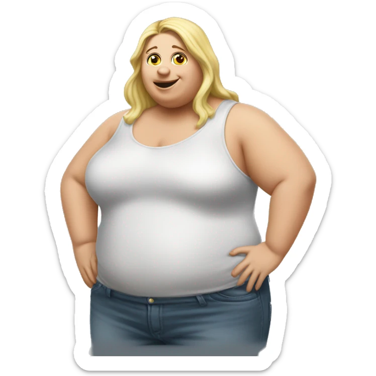 Extremely chubby woman in the truck bed of a 2006 Chevy sliverado  sticker