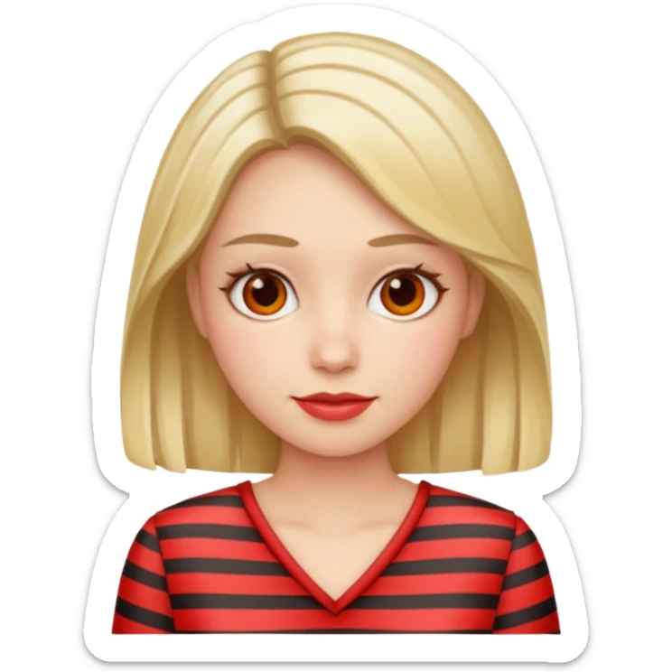 woman with red Striped Shirt not a t shirt sticker