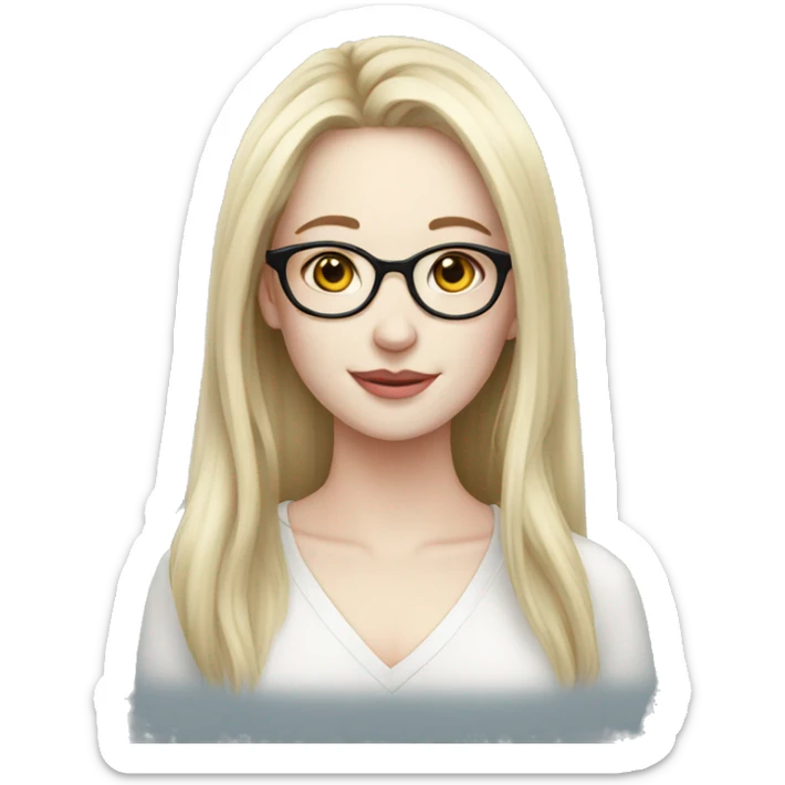 Beautiful, pale skin, glasses sticker